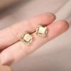 Exquisite Hollow Square Opal Crystal Stud Earrings for Women New Fashion Beautiful Crystal Ear Jewelry