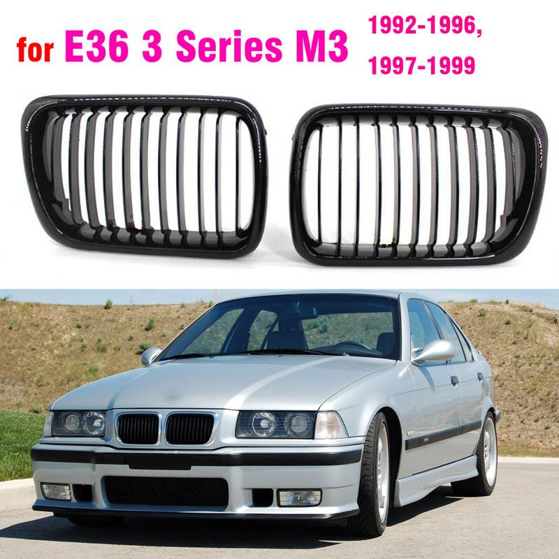 

BLACK E36 Grille ABS Front Replacement Hood Kidney Grill For BMW E36 1997 1998 1999 for BMW 318i 323i 325i 320i 328i матовий чорний колір