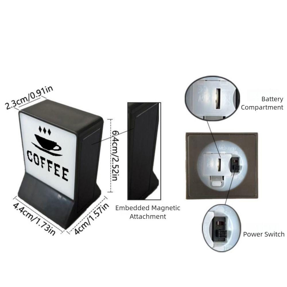 Creative Coffee Shop Fridge Magnet Cute Cat Model Three-Dimensional Bar Luminous Light Boxes Miniature Warm Glow