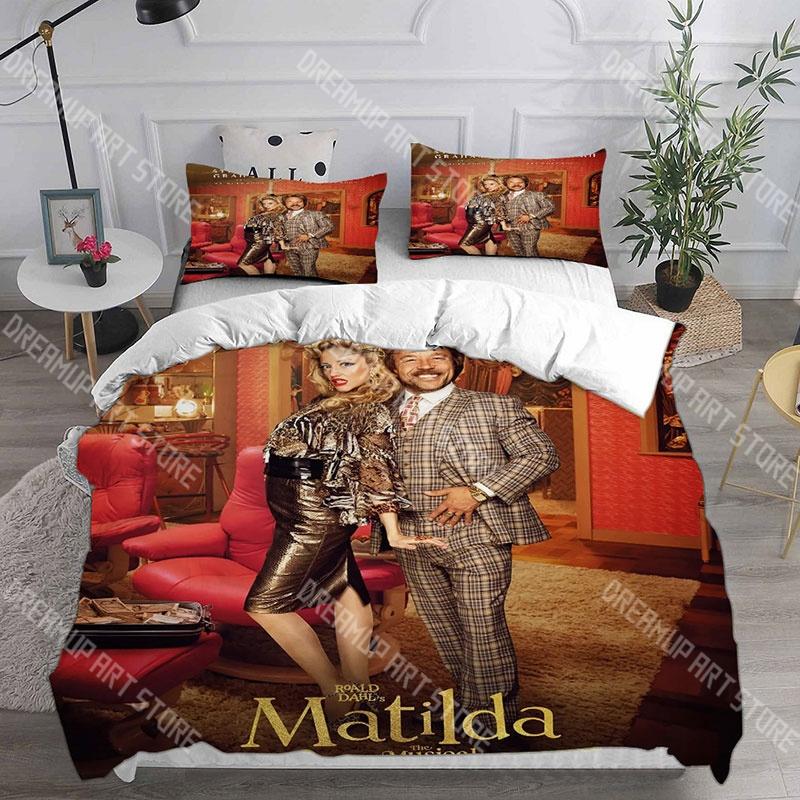 Fashion Roald Dahl’s Matilda the Musical Bedding Set Single Twin Full Queen King Size Bed Set Kids Bedroom Duvetcover Set