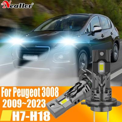 2x High Power H7 Led reflektor Canbus bez błędu H18 żarówka samochodowa 6000K białe światło Moto lampa diodowa 12v 55w dla Peugeot 3008 2009 ~ 2023