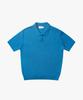 ESN Washable Collared Neck Short Sleeve Knit Blue