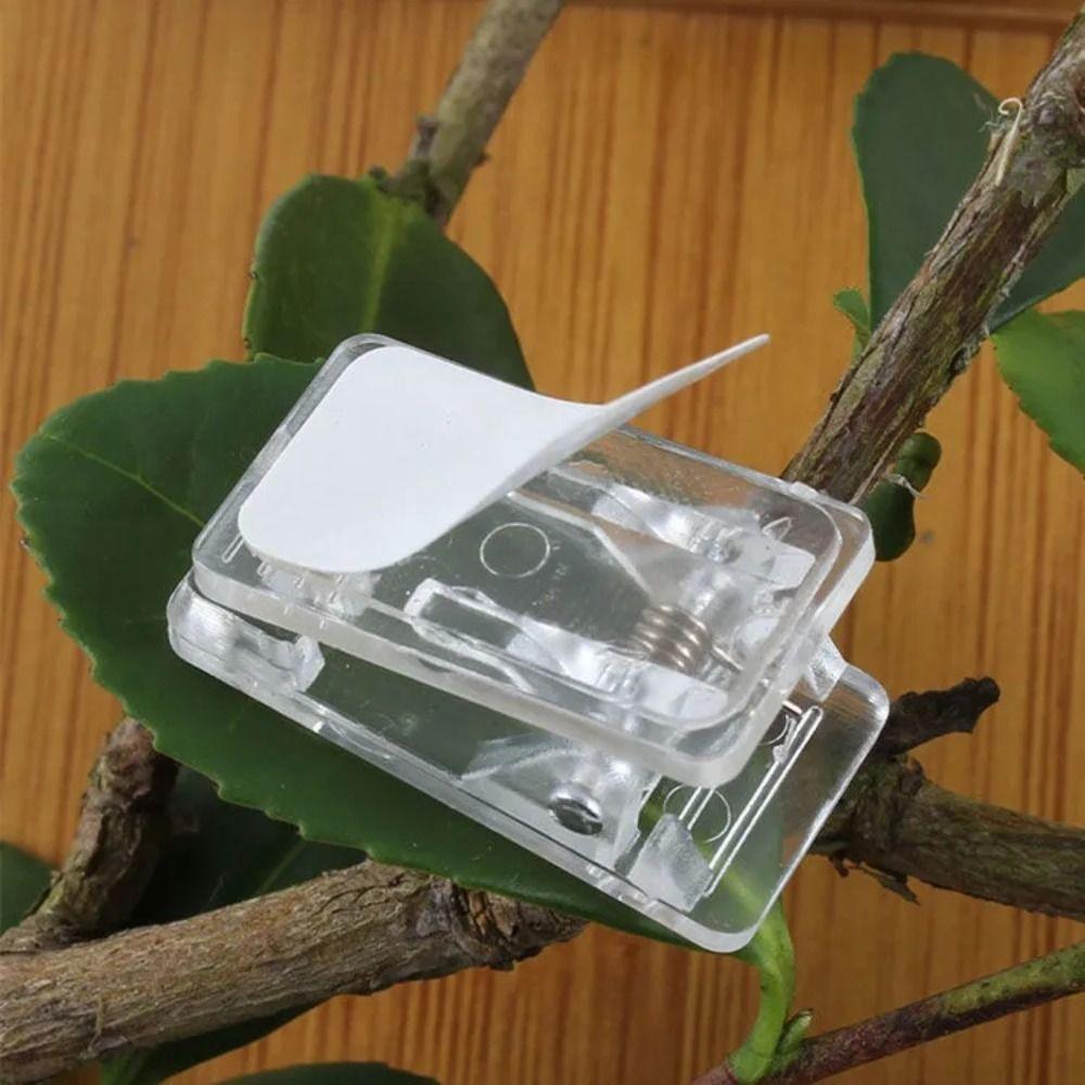 

10pcs Small Self-Adhesive Clips Plastic Spring Clips Wall Clips Home Office Display Single sided adhesive tape