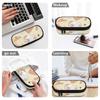 Pen Case Smooth Zipper Roomy Interior 300D Polyester with Mesh Storage Layer Removable Divider and Pen Holders for Classroom Use