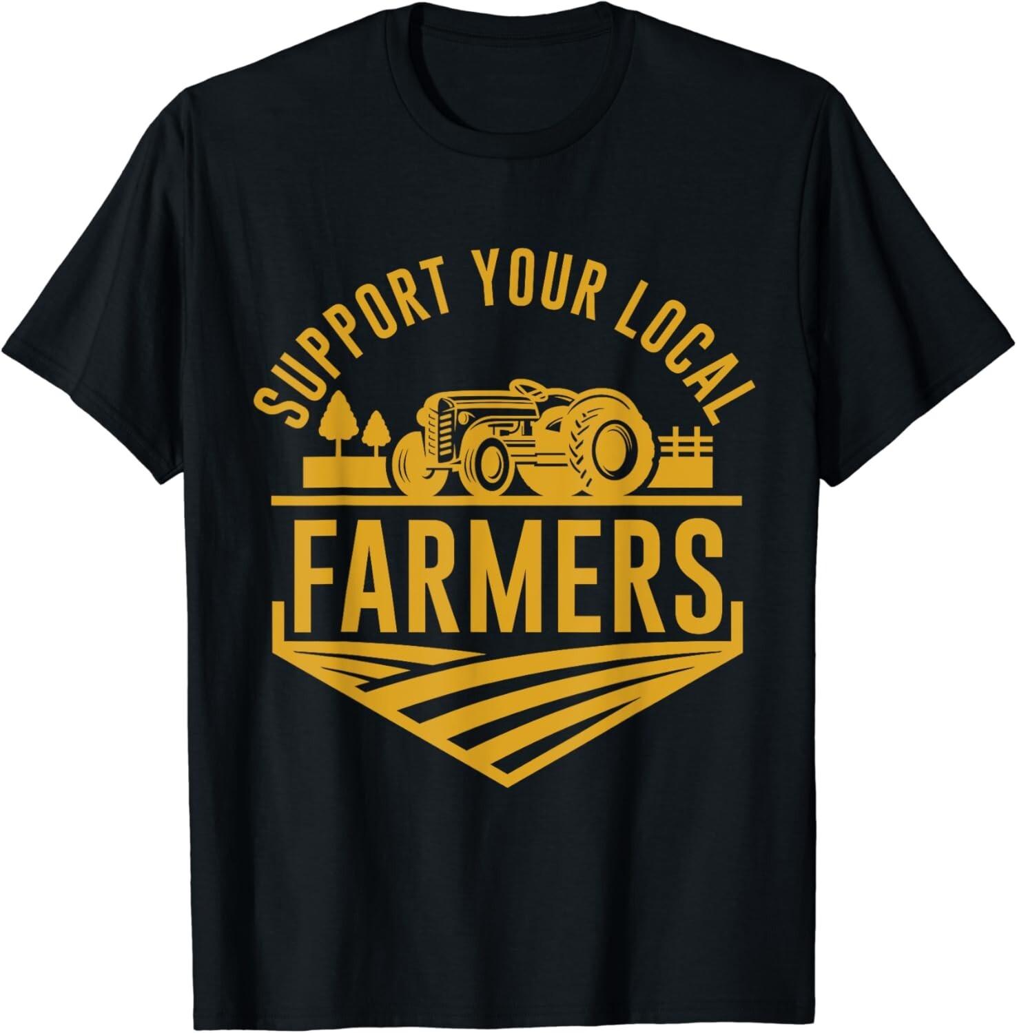 Farm Local Food Patriotic Farming Gift Idea Farmer Gift Unisex T-Shirt S разноцветный
