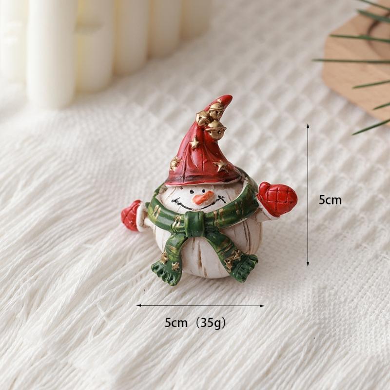 Christmas Resin Figurine Snowman Santa Statue Ornament for  Living Space Table Decoration Resin Craft Present