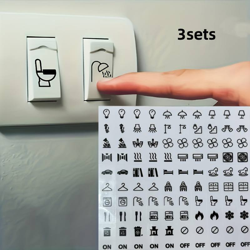 

Transparent Switch Label Sticker Self-Adhesive Plastic Waterproof Light Switch Labels For Household Lighting Fans Switches