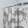 Black Leopard Shower Curtain Waterproof Bathroom Decor Pattern Printing Washable Polyester Size Customizable
