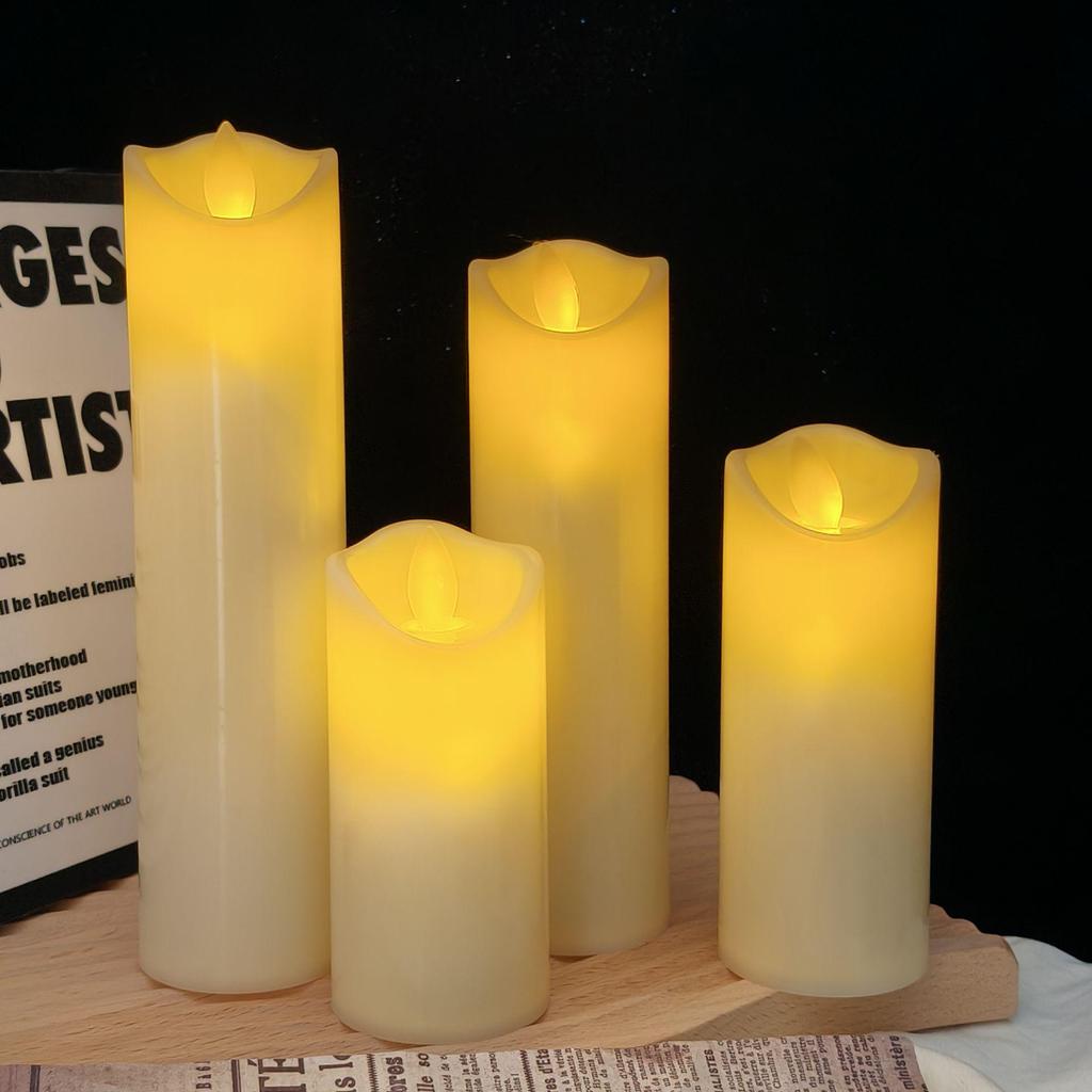 LED Elektronische Kerze mit wellenförmig flackernder Flamme – Paraffin-Atmosphärenlampe für Hochzeiten, Heiratsanträge und Tischdekoration