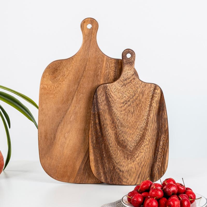Acacia Wood Cutting Board with Juice Groove, Reversible Chopping Board for Kitchen, Large Serving Tray for Meat, Bread, Pizza