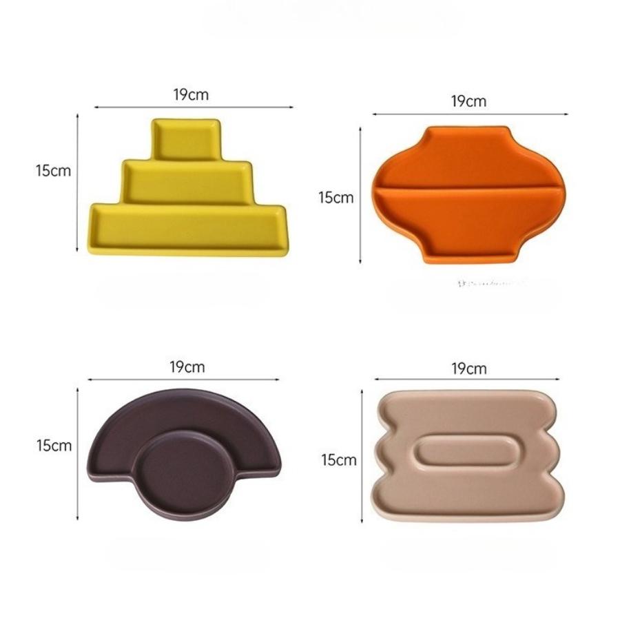 Ceramic Tray Organizer -Nordic Artistic Entryway Key Holder with Scent Diffuser, Minimalist Vanity Jewelry Dish for Home Decor
