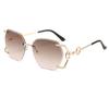 Man Women Rimless Sunglasses Luxury Metal Chain Hollow Frame Gradient Glasses Female Fashion Outdoor Shades Eyewear