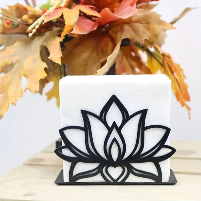 Strong Iron Tabletops Tissue Holder with Not Slip Base Modern Metal Napkin Stand for Restaurant Hotel & Homes Kitchen Use