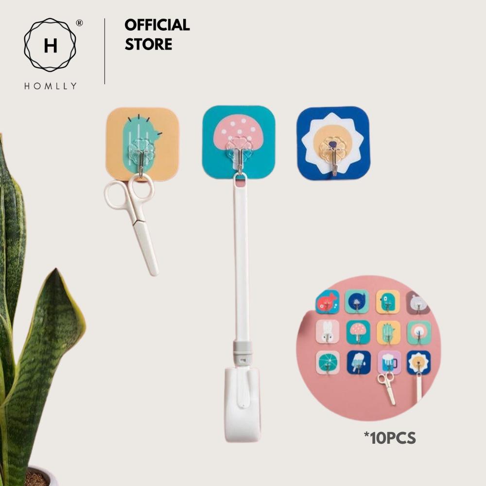 Homlly Animal Print Strong Waterproof Wall Hooks (10pcs)