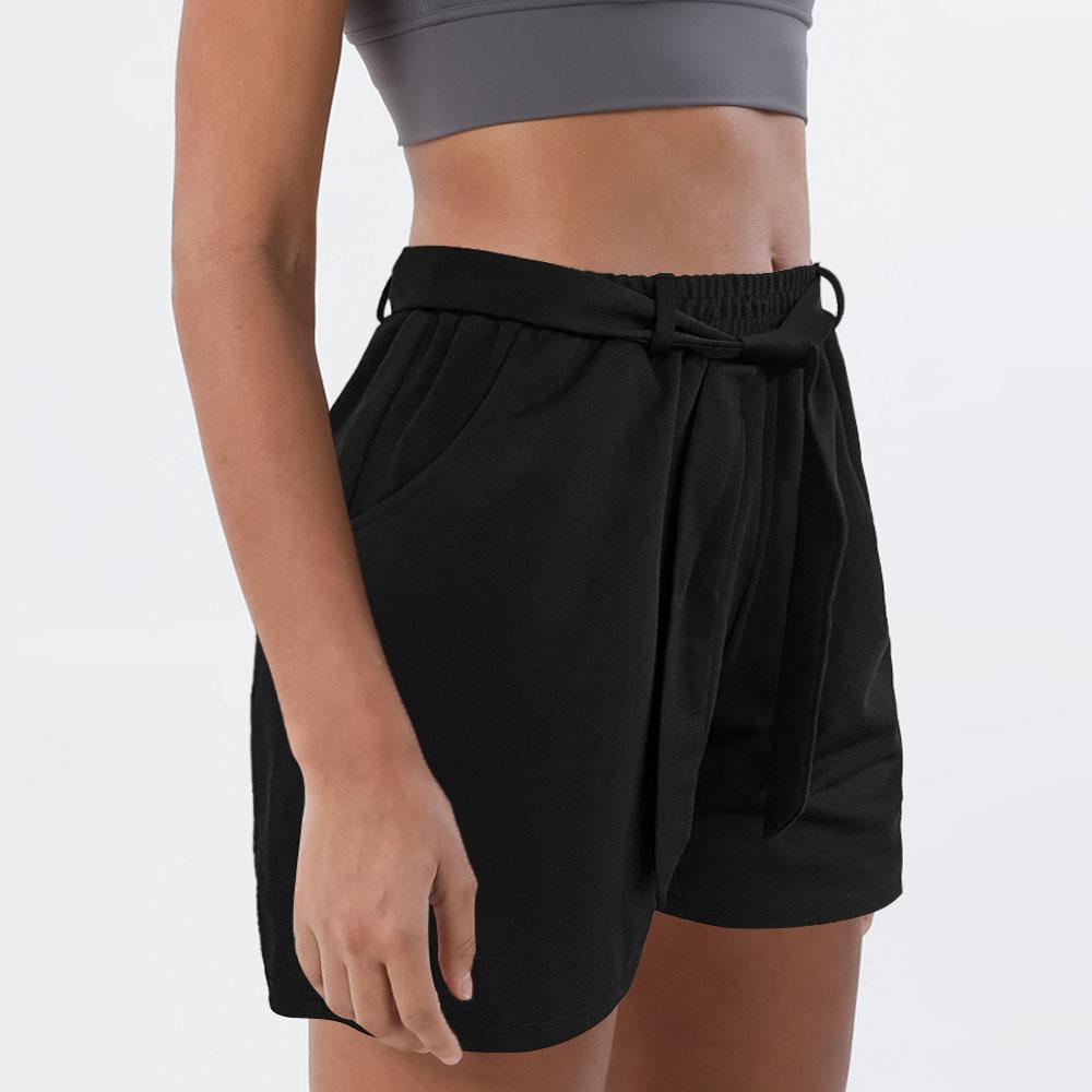 Women's summer casual sports solid color simple strappy shorts