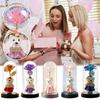 Eternal Gold Foil Rose Bear With Acrylic Cover Colorful Creative Golden Gift Valentine's Decoration Day Bouquet Ornament P5M7