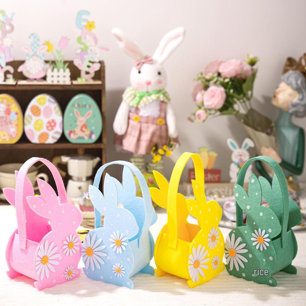Easter 3D Rabbit Felt Candy Handbag Basket