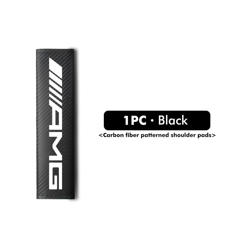 

For AMG Car Logo Seatbelt Shoulder Protector Cover Carbon Fiber Safety Belt Accessories Mercedes Benz GLC GLE GLK W190 W201 C180