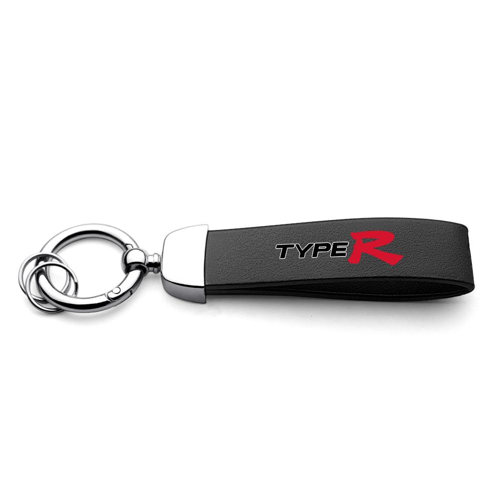 VFHJQ1 New Metal/Leather Keychain Hand-Woven Key Rope Key Ring Key Holder Gift For Honda Mugen Typer ACCORD Avancier Airwave Civic FK8