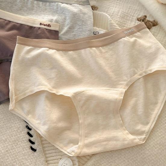 6 Pcs Women's Cotton Underwear Mid Waist Ladies Full Coverage Panties Soft Stretch Cheeky Bikini Briefs
