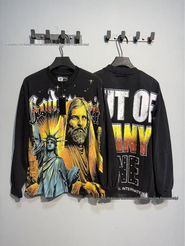 Godspeed Skull Rock Retro Pure Cotton Hoodie - Autumn/Winter American Style Streetwear for Men