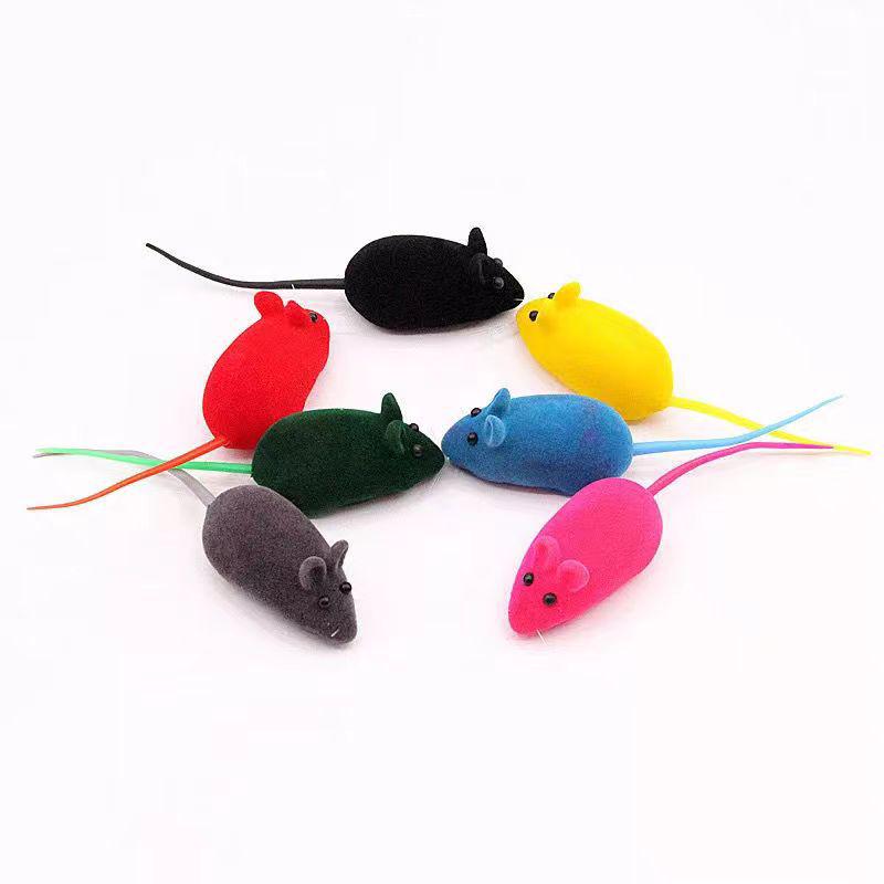 Enamel Flocking Mouse Sound Cat Teaser Toy