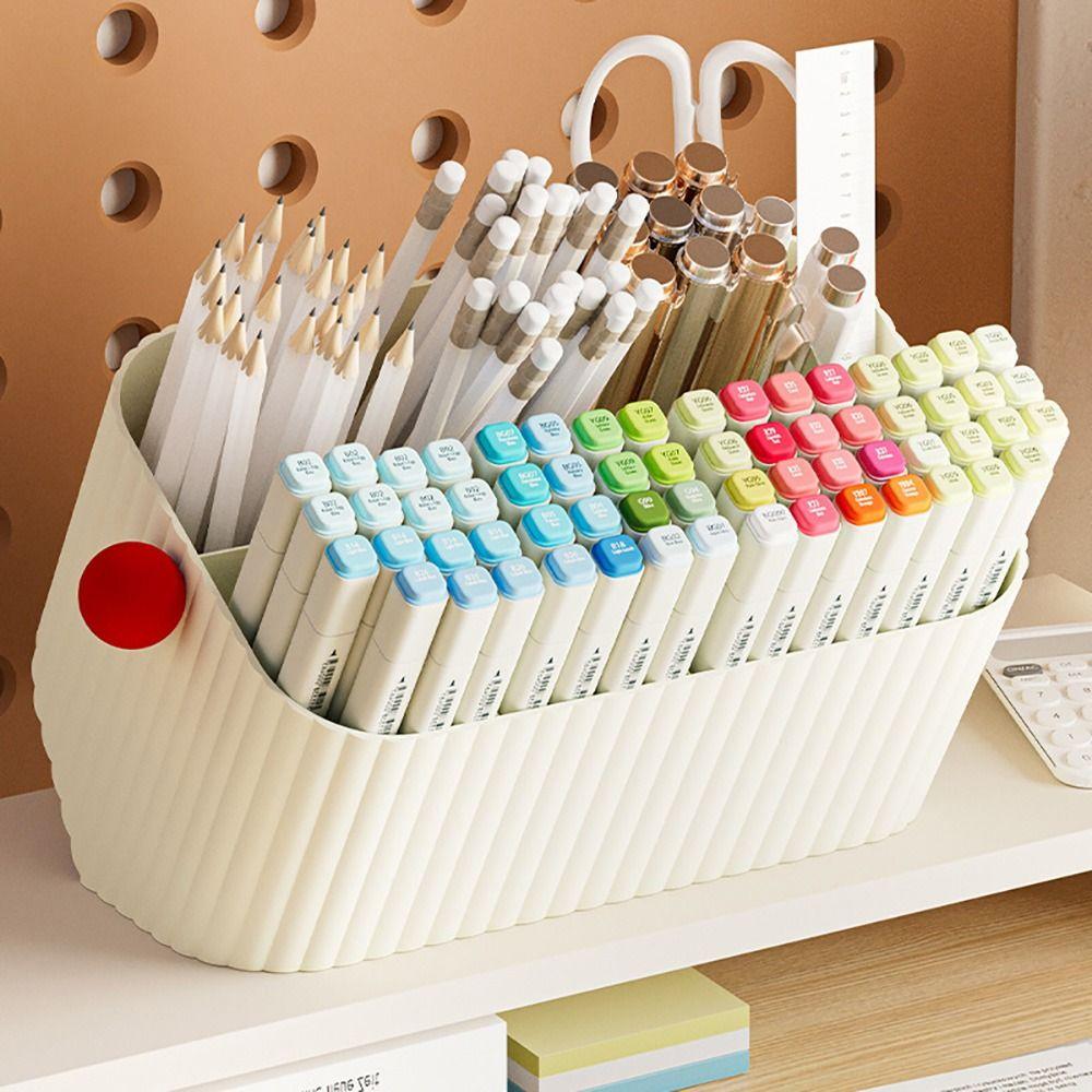 Beige Dopamine Storage Box Plastic Sorting Box Cute Storage Basket Cosmetics Storage