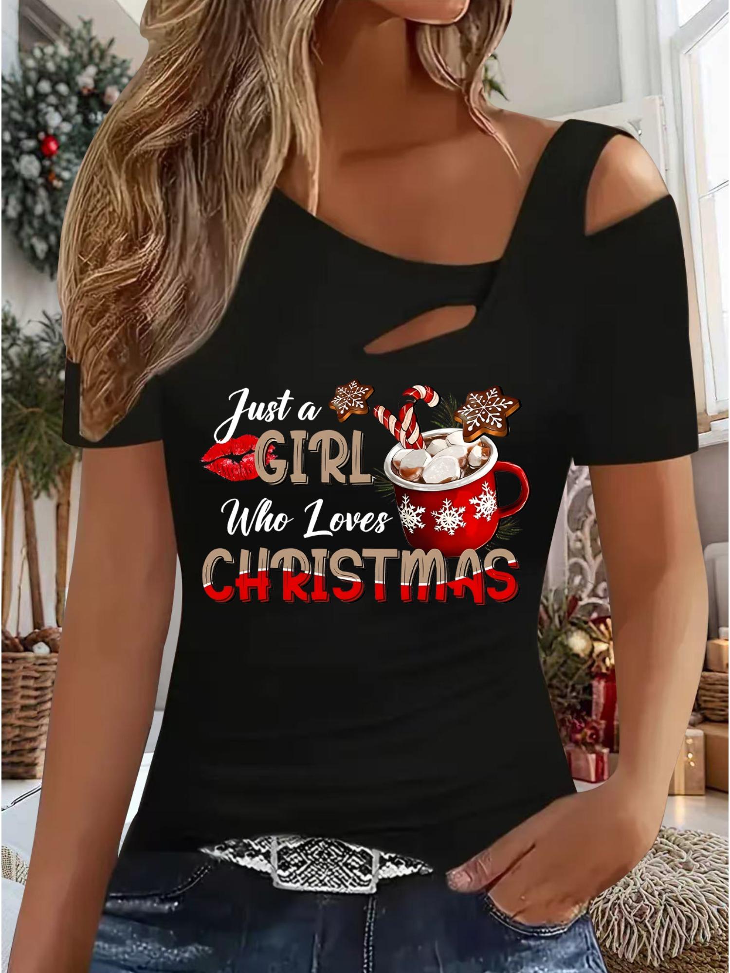 

Женский Новый Повседневный Топ Рождество Хэллоуин Рождественский Подарок Топы Рубашка Блузка XXL чёрный