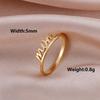 Lucktune MOM Mama Letters Rings for Women Lovers Stainless Steel Simple Gold Color Finger Ring Trendy Jewelry Mother's Day Gifts
