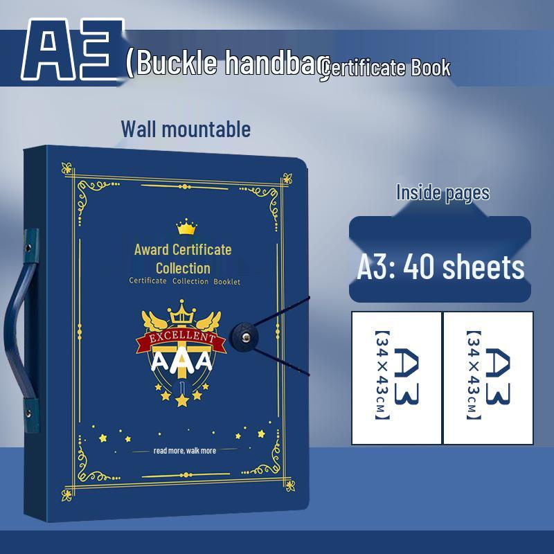 A3 Kids' Certificate Collection Album - Wall Hanging & Loose-leaf Honor Display