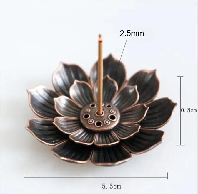 Alloy Incense Burner Sandalwood Incense Stick Holder Metal Zen Lotus Line Incense Plate Temples Yoga Studios Home Decoration
