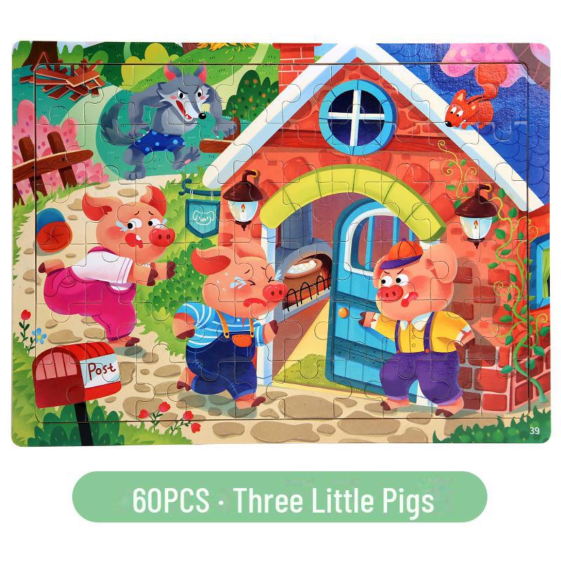 פאזל עץ מצויר 60 חלקים של טמו לחינוך לגיל הרך