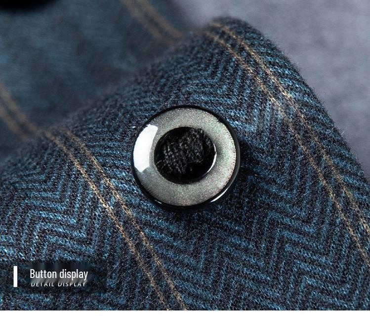 Herren Luxus Gestreift Kaschmir Seide Langarm Business Casual Hemd