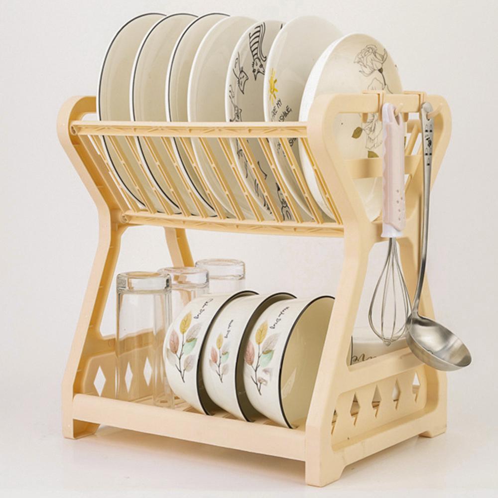 Storage Rack, Drain Rack, Bowl Rack, Kitchen Storage Rack, Double-Layer Dish Rack Storage Dish Drainer Dish Dryer Organizer Shel