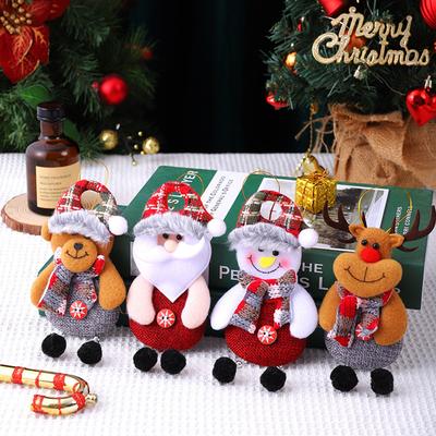 1PC Small Santa Claus Snowman Doll Christmas Tree Ornament Decoration Happy New Year Doll Hanging Pendant Decor For Home