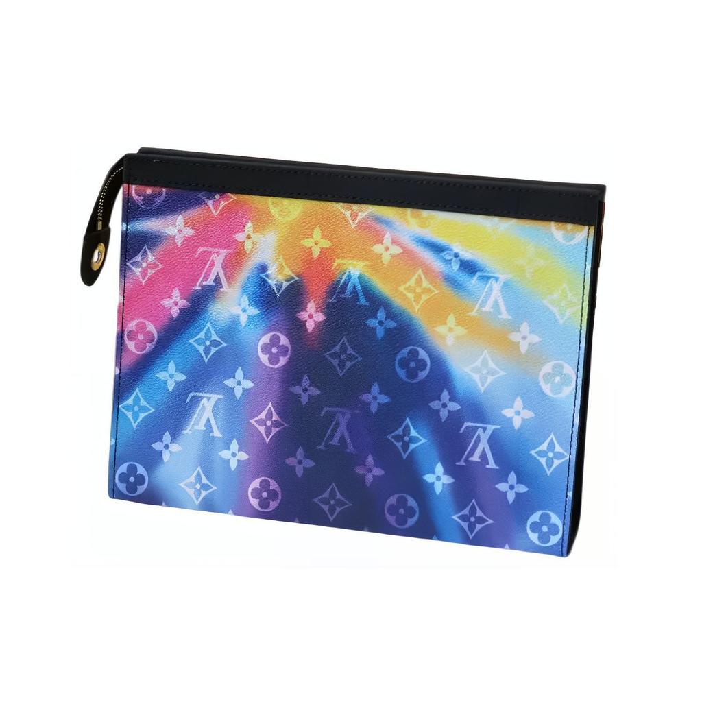 Louis Vuitton Pochette Voyage Monogram Sunset Series 26 Simple Zipper Toiletry Bag Unisex Clutch Multicolor M45941