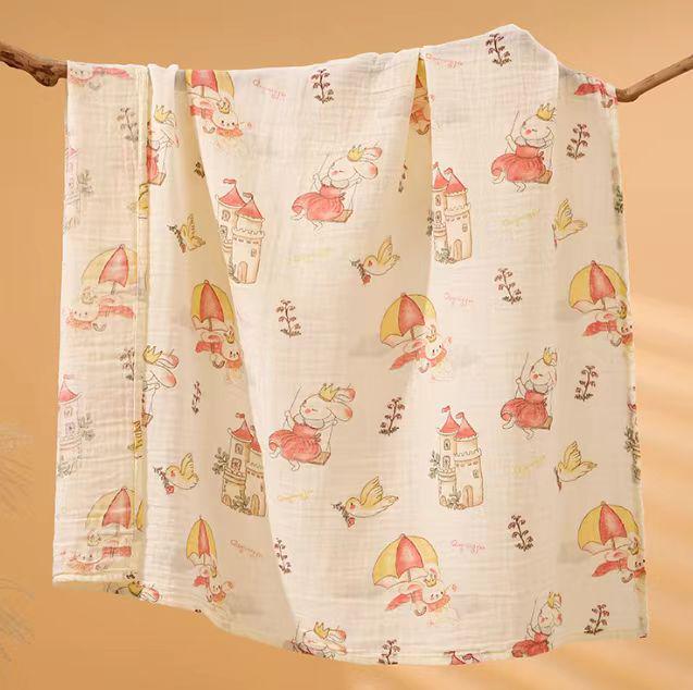 

Хлопковое марлевое пеленальное одеяло для новорожденных - однослойное детское полотенце 110 x 110 cm