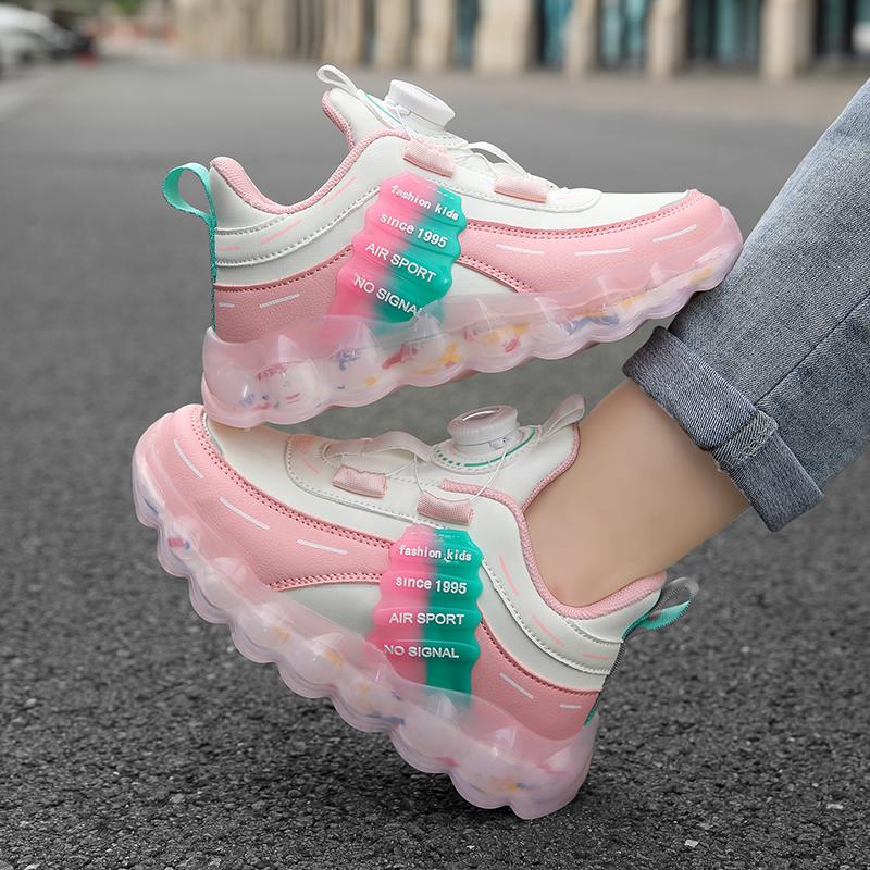 Розовые водонепроницаемые кроссовки из искусственной кожи для девочек — фото 16