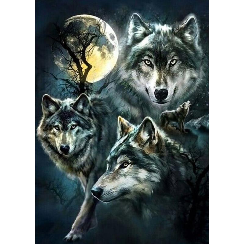 5D Diamond Painting Wolf Animal Rhinestone Picture DIY Full Diamond Embroidery Mosaic Handmade Art Painting Gift Home Decor
