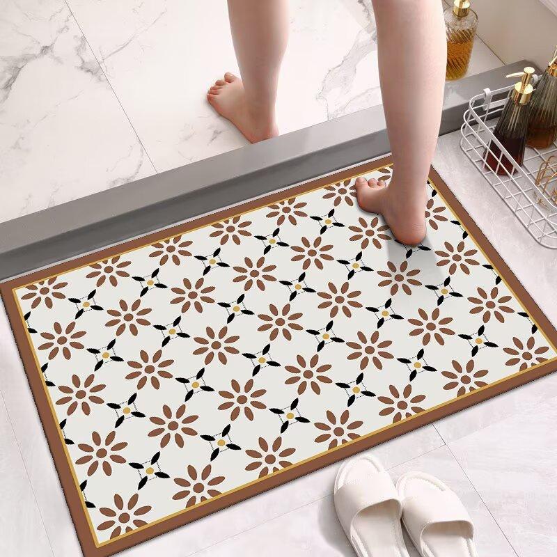 Toilet Floor Mat Diatom Mud Absorbent Mat Bathroom Door Non-slip Foot Mat Bathroom Toilet Carpet