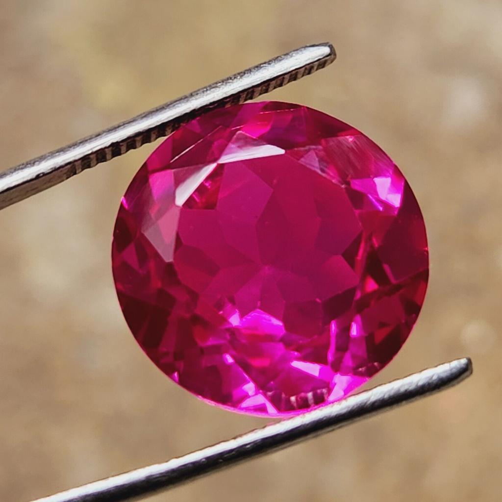 18 mm Natural Flawless Ceylon Padparadscha Sapphire Round Cut Gemstone
