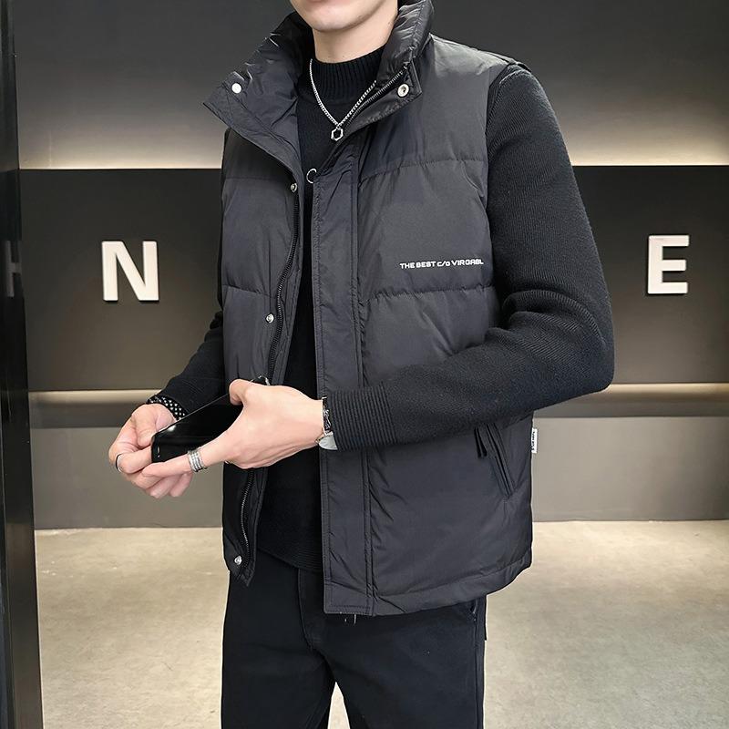 Style Down Vest Wear Light Casual Fashion Stand-Up Collar Men's Short Jacket