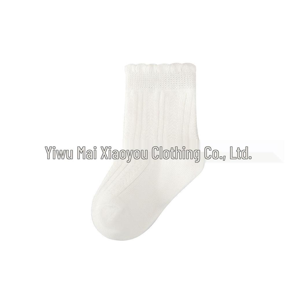 Infant Class A White Lace Princess Socks for 0-3 Years, Mid-Calf, Cotton, Suitable for Spring To Summer.
