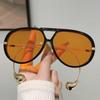 Personalized Fashion Toad Oversized Sunglasses Women Pilot Large Frame Double Beam Sunglasses Popular Vintage Sun Glasses
