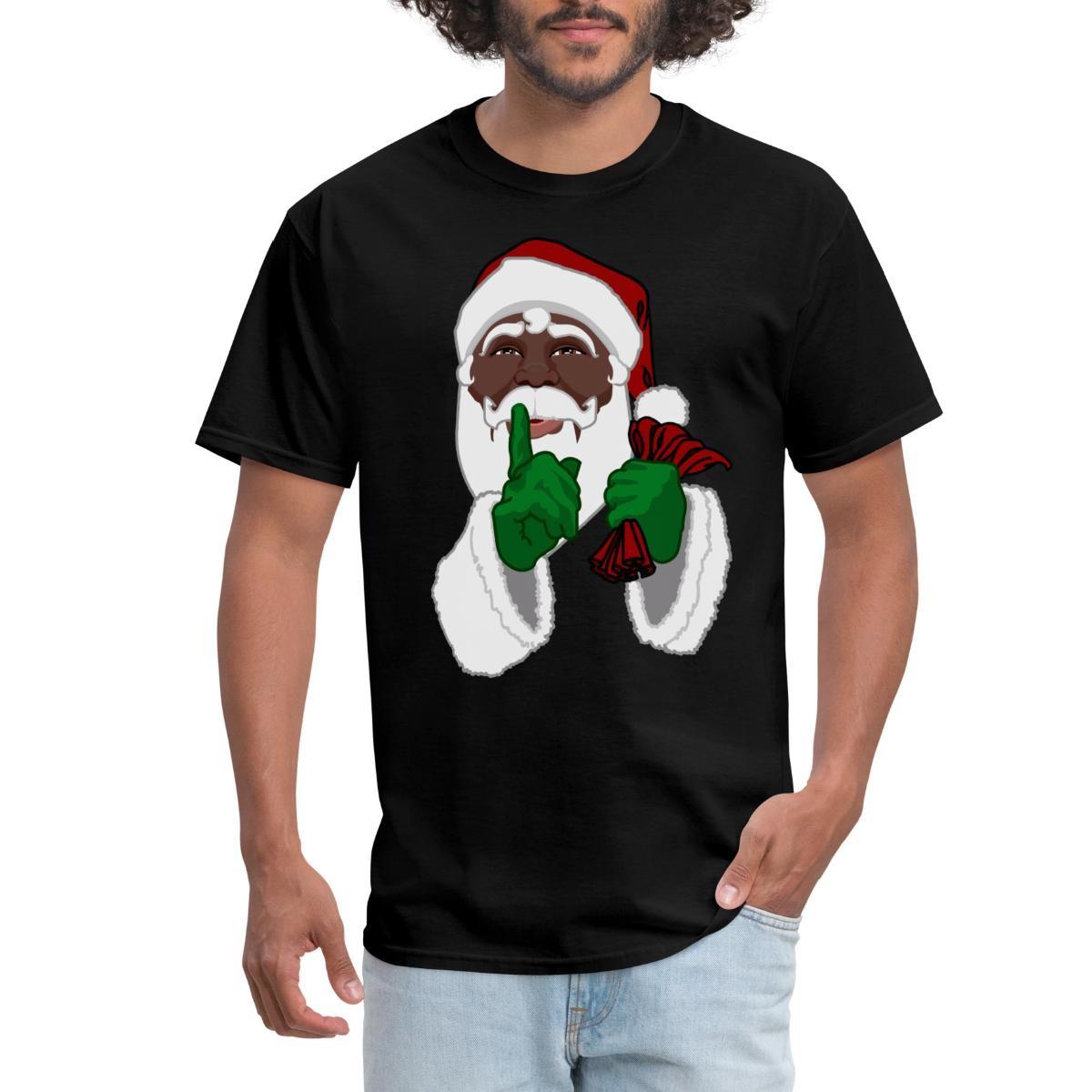African American Santa Claus Christmas Men s T-Shirt XXL