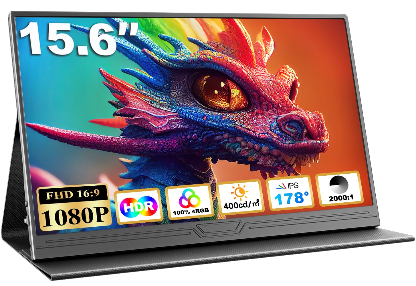 

COOLHOOD Mobile Monitor Inch Mobile Display 1920x1080FHD Gaming Monitor Switch Monitor High Brightness 400Nits Wide Color Gamut IPS Panel HDR Mode чорний