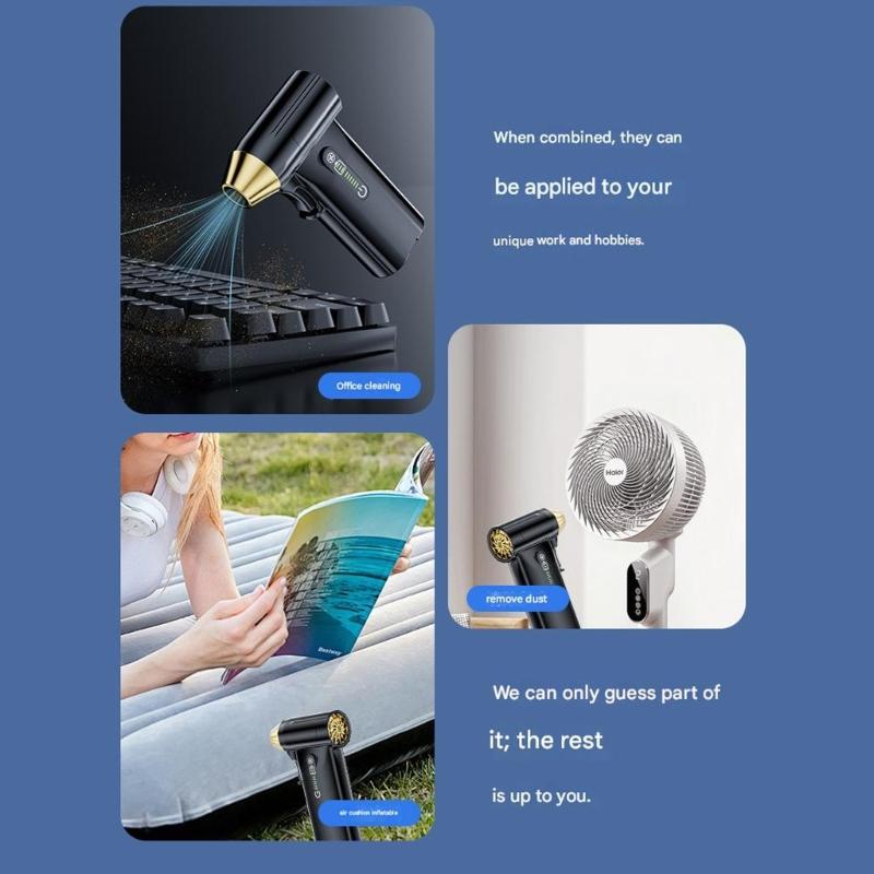 Cordless Blower 130000RPM Air Duster with Interchangeable Nozzles Light Weight Dust Blower for Outdoor Snow Use