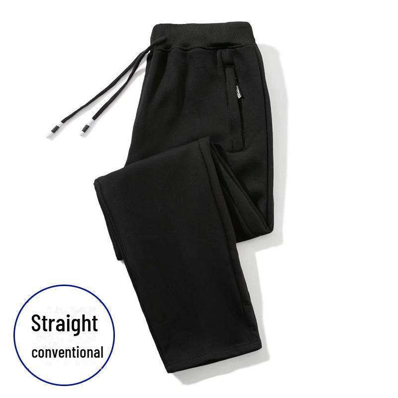 

Мужские теплые узкие спортивные штаны с флисовой подкладкой: Зимняя повседневная, плотная, модная и прямого кроя 4XL [160-175 jin]