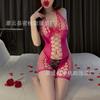Sexy Lingerie Sexy Hollow Bow One-piece Mesh Hot Neck Couple Flirting Pajamas