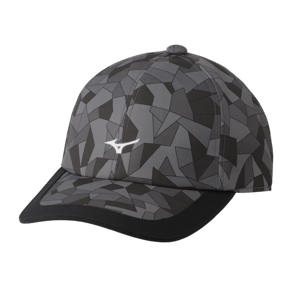 Mizuno Camo Print Golf Cap One Size Fits Most Men's (E2MWA504), Black/Charcoal Gray, (Head Circumference 56-60cm)